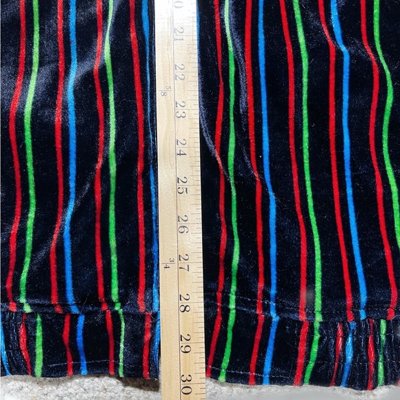 GODBODY Velour Striped Black Red Green Blue Striped Full Zip Hoodie Oversize XXL - Picture 5 of 8